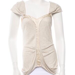 3.1 Phillip Lim Beige Draped Embellished Blouse Top